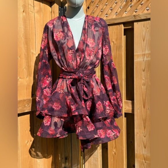 🆕 BRONX & BANCO 🧿 NWOT Bedouin Coastal Mini Dress, Rose Burnout - Sz XS US 2 - Picture 3 of 15